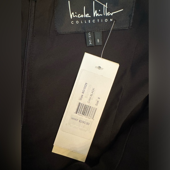 Nicole Miller Scoop Neck flattering stretch linen size 8 dress - Picture 3 of 10